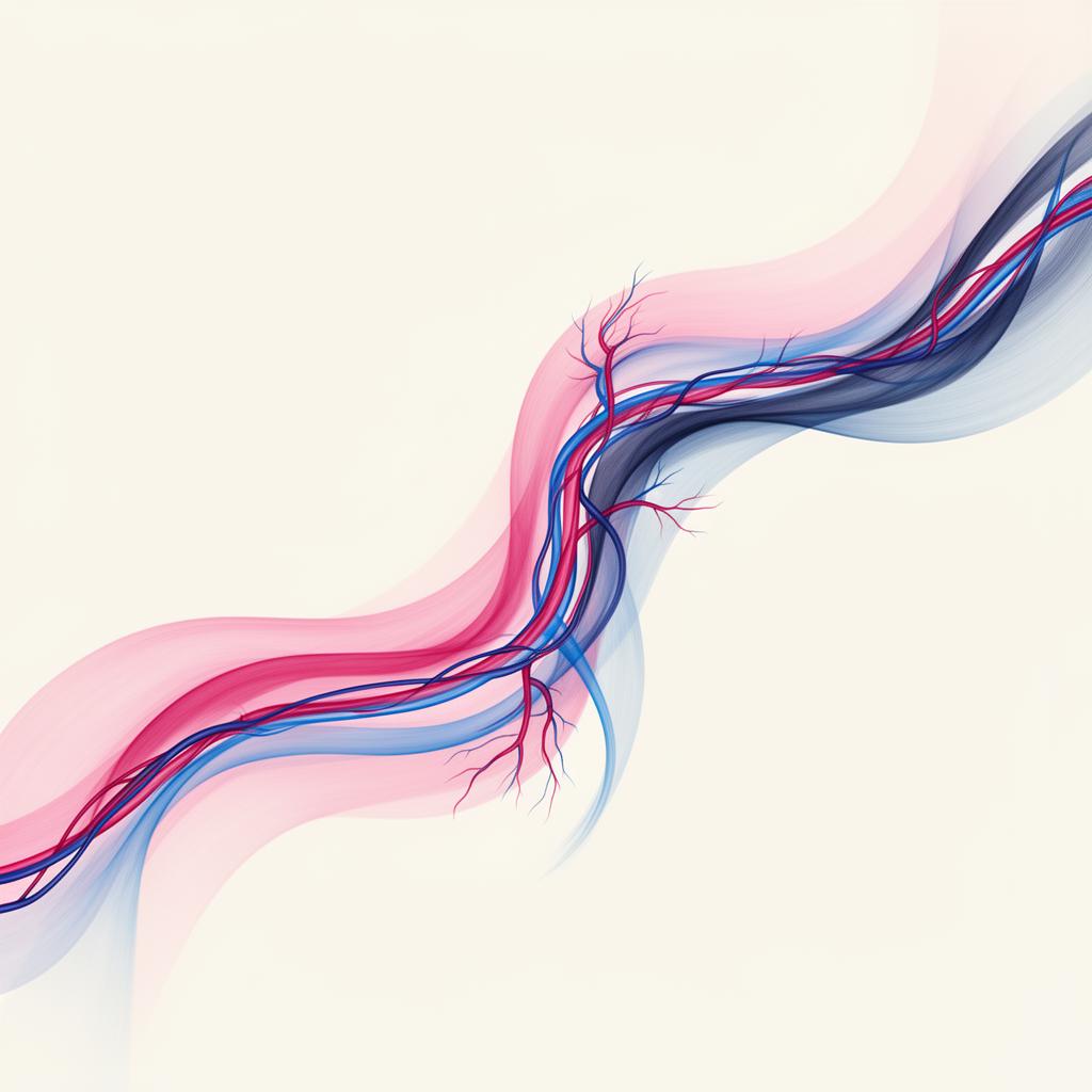 Illustration of healthy blood circulation and veins