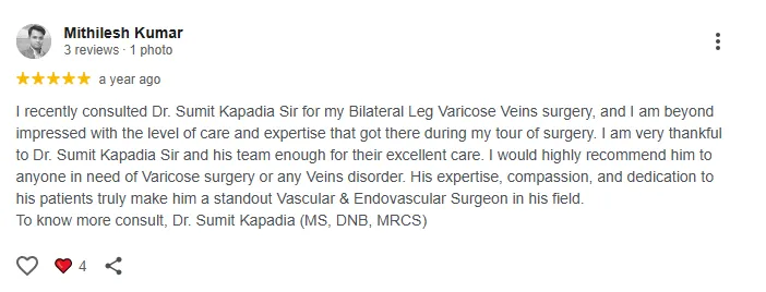 Verified Google review 4 for Dr. Sumit Kapadia